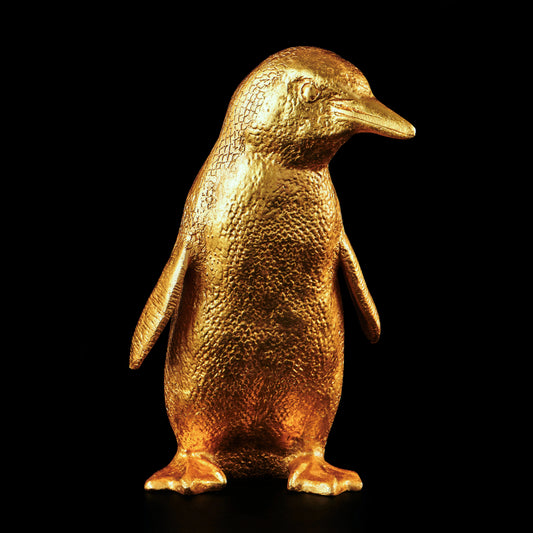 Print reproduction of Article 4, an artwork by Nic Phillipson featuring a replica Little Penguin gilded in 24 karat gold